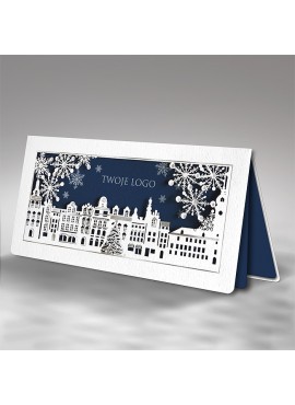 Kartka Świąteczna Miasteczko ze Śnieżynkami FS732