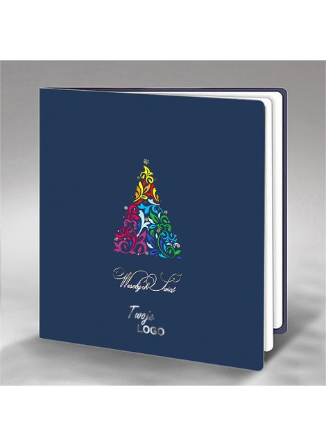 Kartka świąteczna dla firm z Motywem Kolorowej Choinki FS662ng