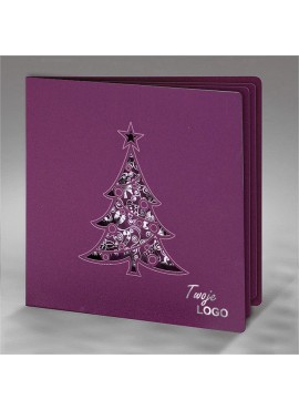 Kartka Świąteczna z Motywem Choinki Wyciętej Laserowo FS624kf