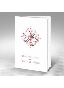 Kartka Świąteczna z Nowoczesnym Motywem Śnieżynki FS522
