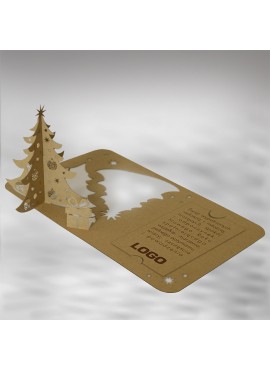Kartka świąteczna z logo Choinka 3D FS469