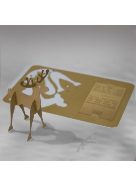 Kartka świąteczna z logo Renifer 3D FS477