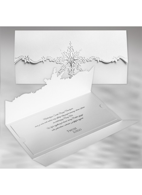 Firmowa kartka świąteczna z Oryginalnym Motywem Śnieżynki FS487tb