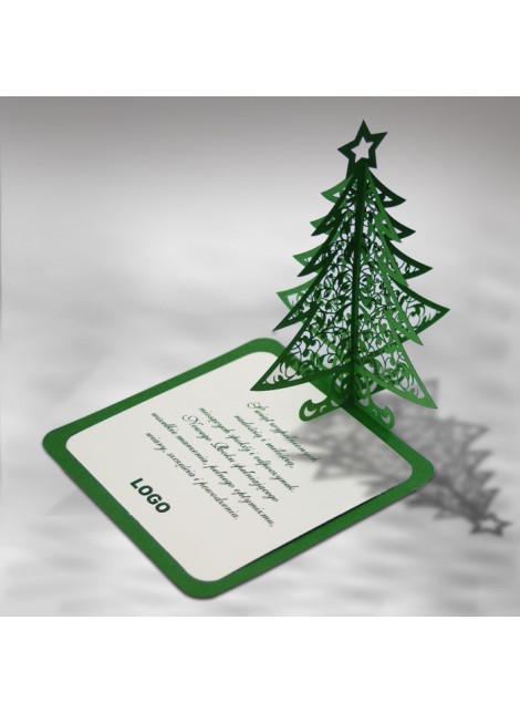 Kartka świąteczna z logo Zielona Choinka 3D FS427z