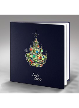 Kartka Świąteczna z Bogato Ozdobioną Choinką FS375gg