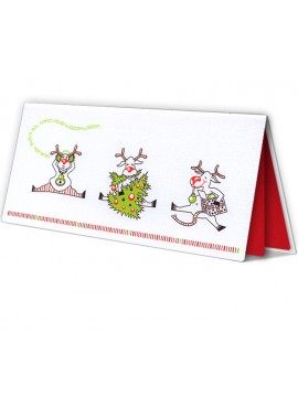 Kartka Świąteczna z Trzema Zabawnymi Reniferami FS281