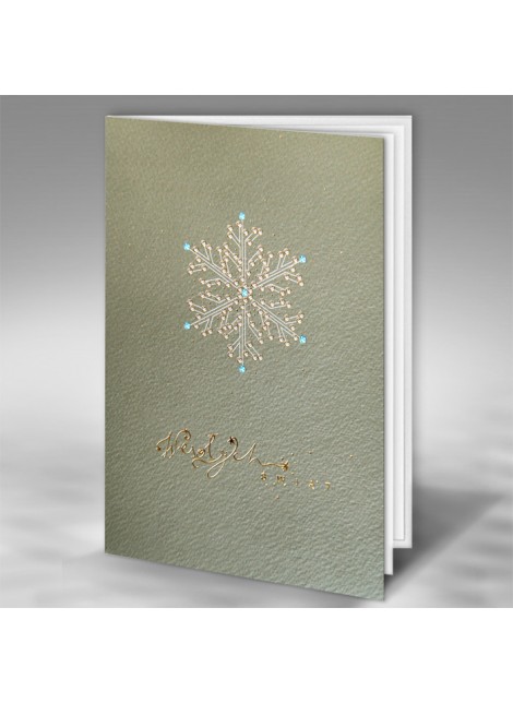 Kartka Bożonarodzeniowa z życzeniami z Nowoczesnym Motywem Śnieżynki FT7500br15