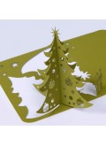Kartka Świąteczna Oliwkowa Choinka 3D FS469zg