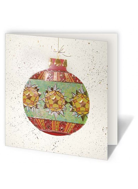 Kartka Bożonarodzeniowa z życzeniami z Bogato Ozdobioną Dużą Bombką CFB005.067.12870