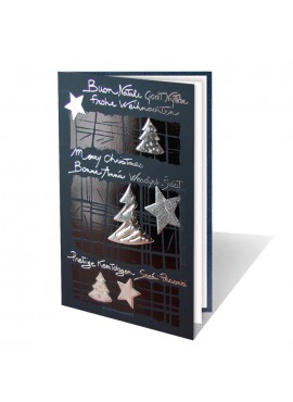 Kartka Bożonarodzeniowa z życzeniami ze Srebrnymi Motywami Świątecznymi 011363is