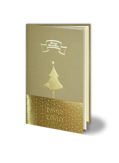 Kartka Bożonarodzeniowa z życzeniami ze Złotymi Wzorami Świątecznymi 011352g