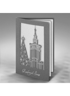 Kartka Świąteczna z Budynkiem Pałacu Kultury i Nauki w Warszawie FS415s