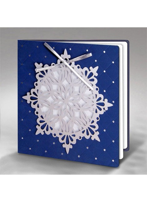 Kartka świąteczna z logo Śnieżynka ze Srebrną Kokardą FS908nm