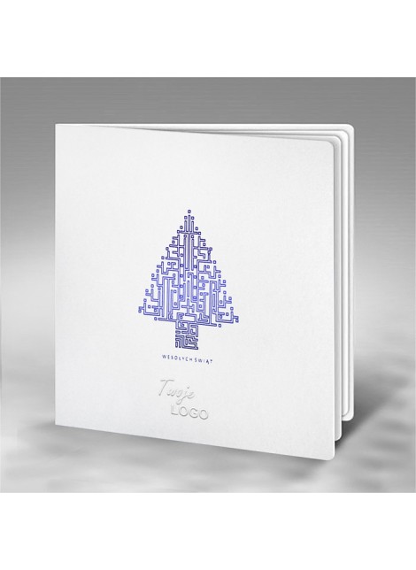 Kartka Bożonarodzeniowa z logo z Choinką w Formie Labiryntu FS676tb
