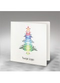 Kartka Świąteczna z Oryginalną Kolorową Choinką FS739