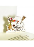 Kartka Świąteczna z Zabawną Zimową Scenką 3D FS546