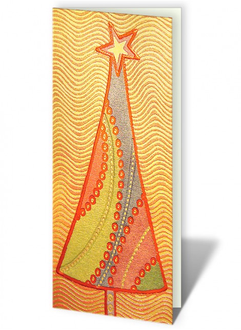 Kartka Bożonarodzeniowa z logo z Motywem Dużej Kolorowej Choinki CFB0001