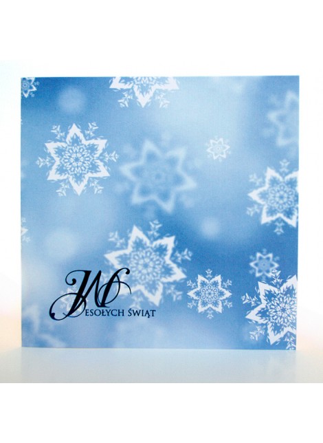 Kartka Bożonarodzeniowa z logo z Subtelnym Wzorem Śnieżynek FS622