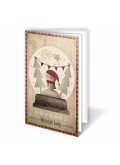 Kartka Świąteczna Ilustracja Śnieżnej Kuli z Bałwanem i Choinkami 02.041.18313s
