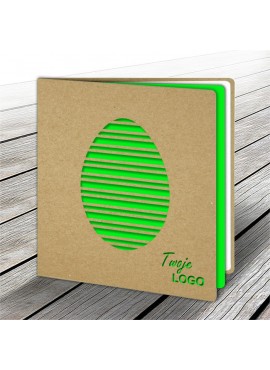 Kartka Świąteczna z Zielonym Jajkiem Wyciętym Laserowo W572
