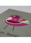 Kartka Świąteczna z Oryginalnym Motywem Kolorowej Kury W548