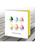 Kartka Świąteczna z Motywem Sześciu Kolorowych Jajek W545