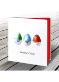 Kartka Świąteczna z Motywem Trzech Kolorowych Jajek W541