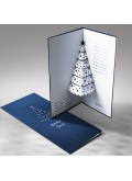 Kartka Świąteczna Ciemno Niebieska Choinka 3D FS479ng