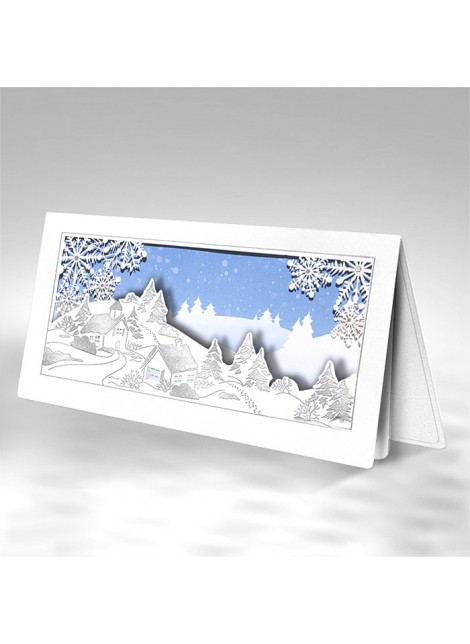 Kartka świąteczna z logo Zimowy Pejzaż FS731bs