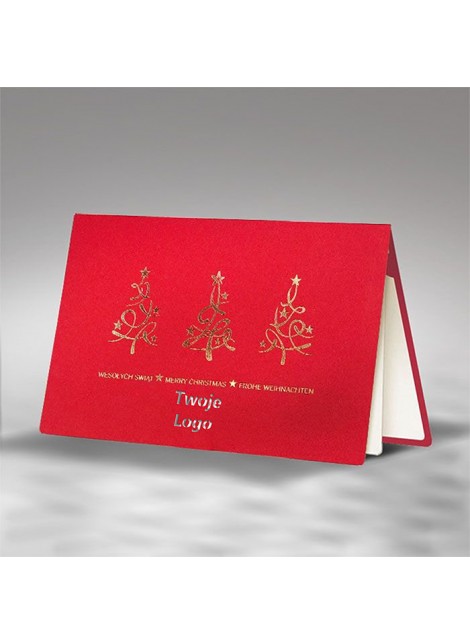 Kartka świąteczna z logo Trzy Złote Choinki FS870c