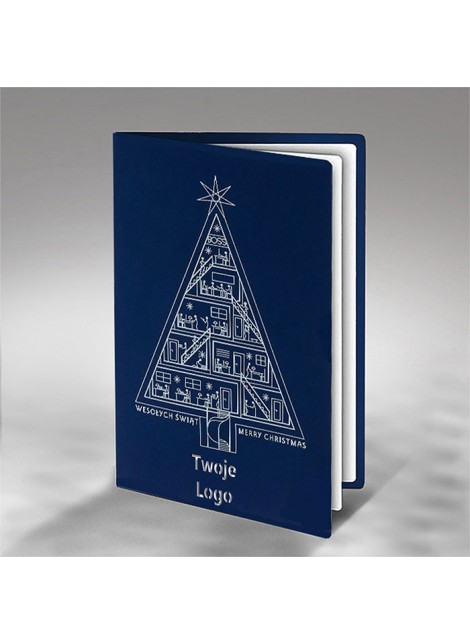 Kartka świąteczna z logo z Biurowcem w Formie Choinki FS862ng