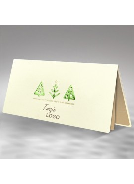 Kartka Świąteczna z Wytłoczonymi Choinkami FS745