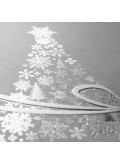 Kartka Świąteczna z Wysrebrzoną Choinką i Kokardą FS482s
