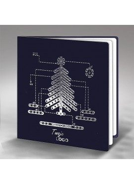 Kartka Świąteczna z Motywem Technicznej Choinki 2 FS639gg