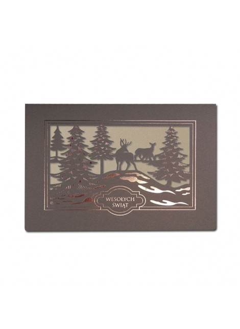 Kartka świąteczna z logo z Leśnym Krajobrazem FS867