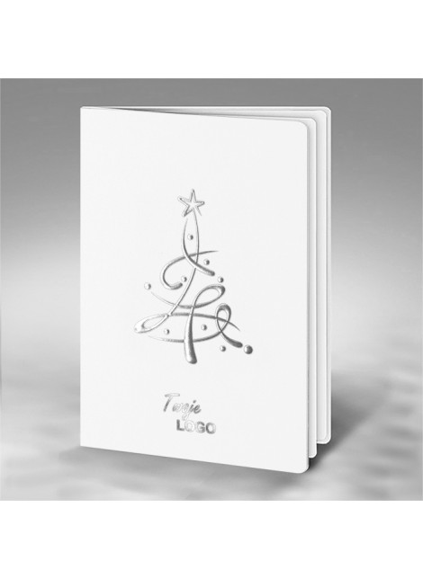 Kartka świąteczna z logo Srebrna Choinka FS848tb